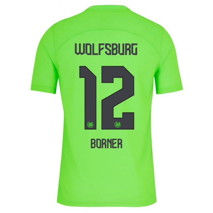 Kandiny Enfant Maillot Benedikt Börner #12 Vert Tenues Domicile 2023/24 T-Shirt