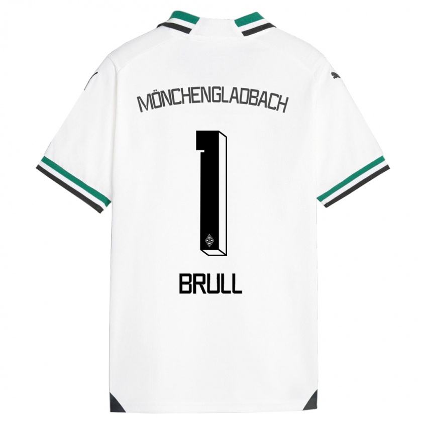 Kandiny Enfant Maillot Maximilian Brüll #1 Blanc Vert Tenues Domicile 2023/24 T-Shirt