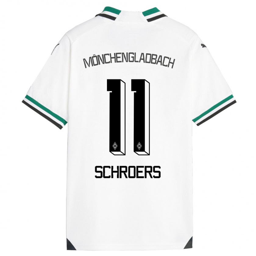 Kandiny Enfant Maillot Mika Schroers #11 Blanc Vert Tenues Domicile 2023/24 T-Shirt