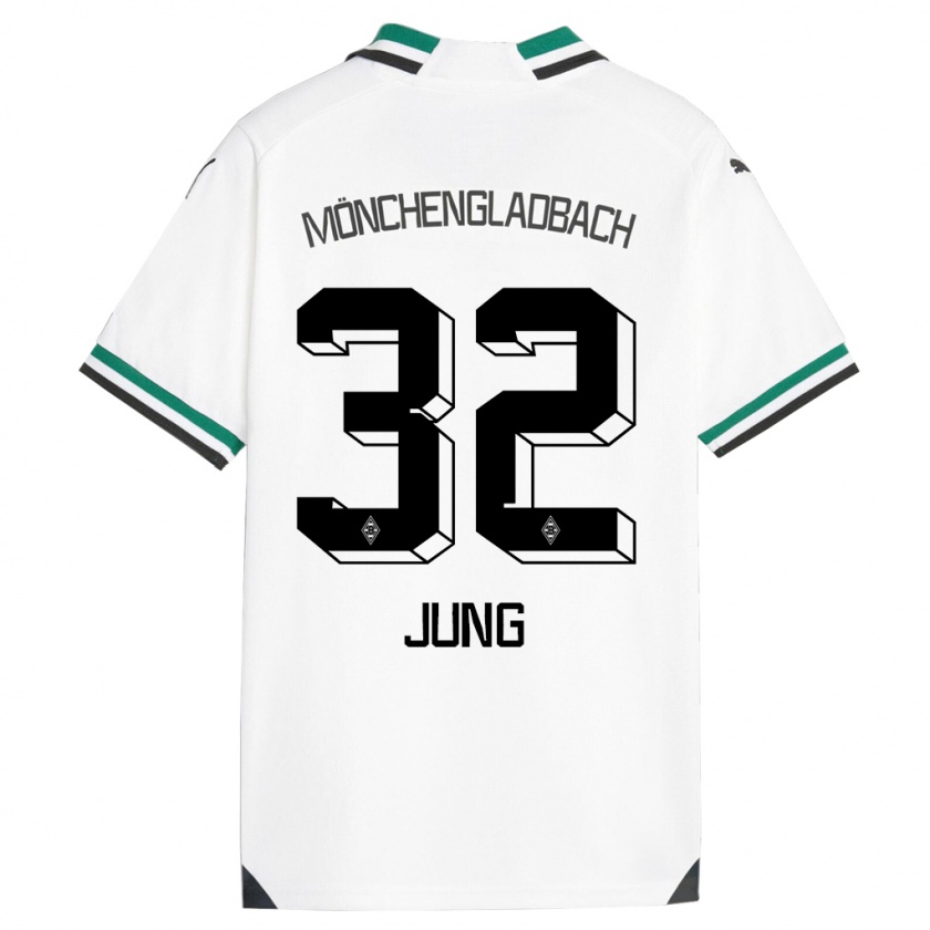 Kandiny Enfant Maillot In-Gyom Jung #32 Blanc Vert Tenues Domicile 2023/24 T-Shirt