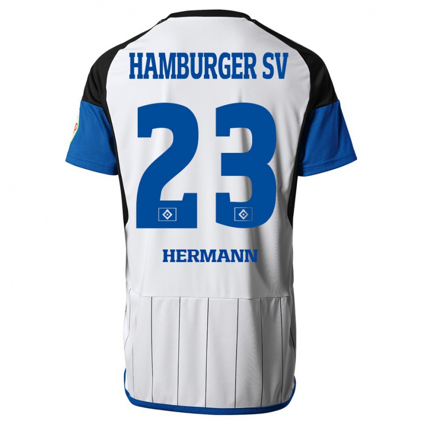Kandiny Enfant Maillot Hannes Hermann #23 Blanc Tenues Domicile 2023/24 T-Shirt