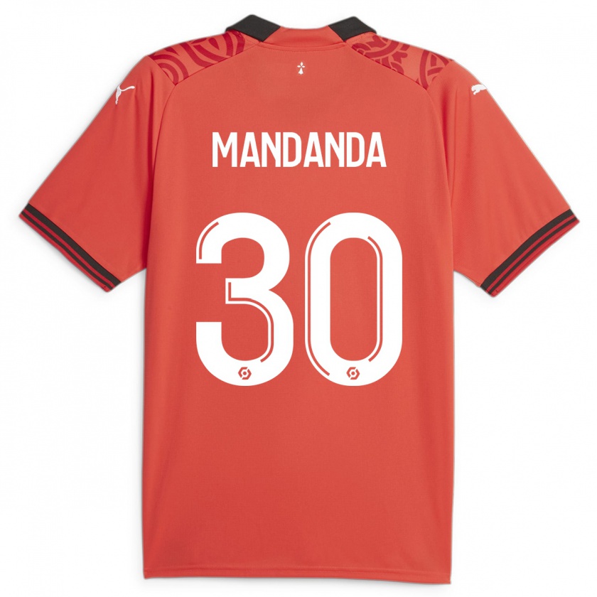 Kandiny Enfant Maillot Steve Mandanda #30 Rouge Tenues Domicile 2023/24 T-Shirt
