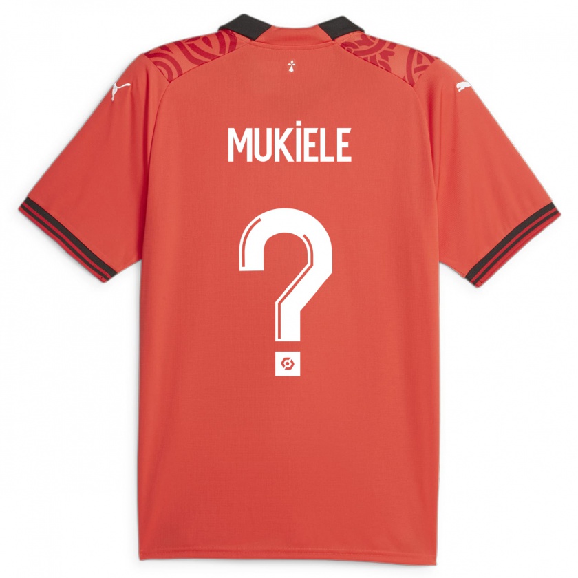 Kandiny Enfant Maillot Nordan Mukiele #0 Rouge Tenues Domicile 2023/24 T-Shirt