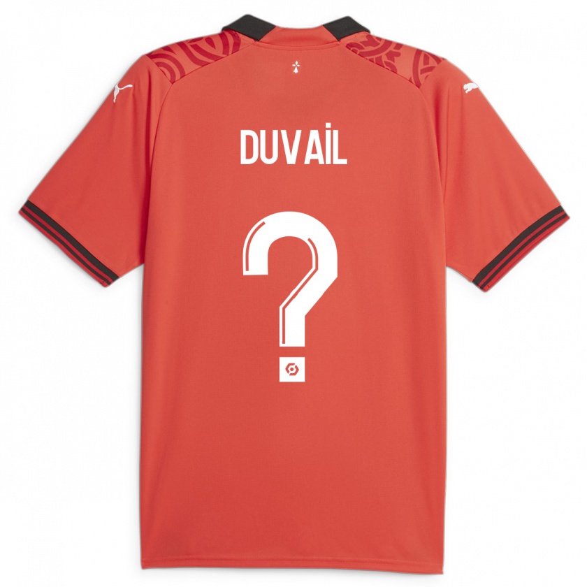 Kandiny Enfant Maillot Jules Duvail #0 Rouge Tenues Domicile 2023/24 T-Shirt