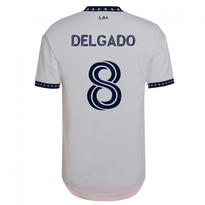 Kandiny Enfant Maillot Mark Delgado #8 Blanc Tenues Domicile 2023/24 T-Shirt