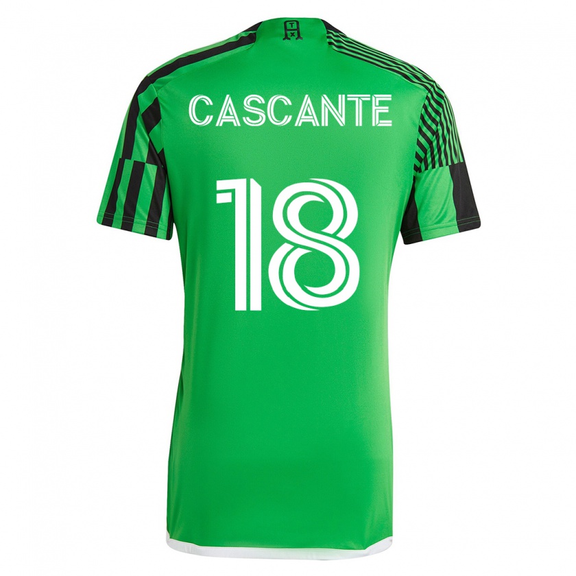 Kandiny Enfant Maillot Julio Cascante #18 Vert Noir Tenues Domicile 2023/24 T-Shirt