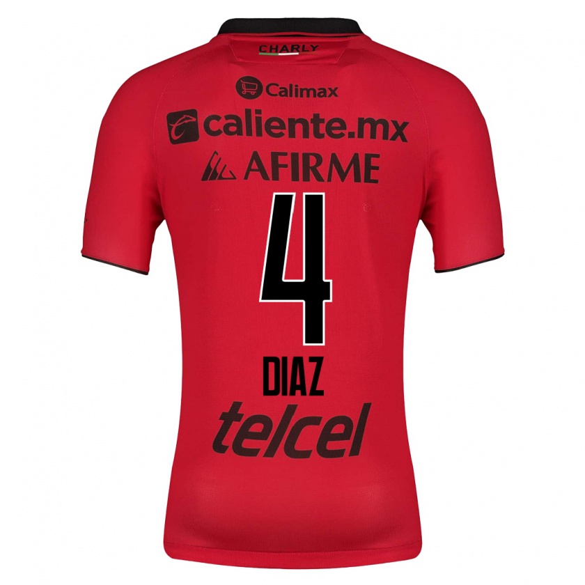 Kandiny Enfant Maillot Nicolás Díaz #4 Rouge Tenues Domicile 2023/24 T-Shirt