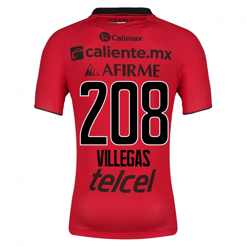 Kandiny Enfant Maillot Óscar Villegas #208 Rouge Tenues Domicile 2023/24 T-Shirt