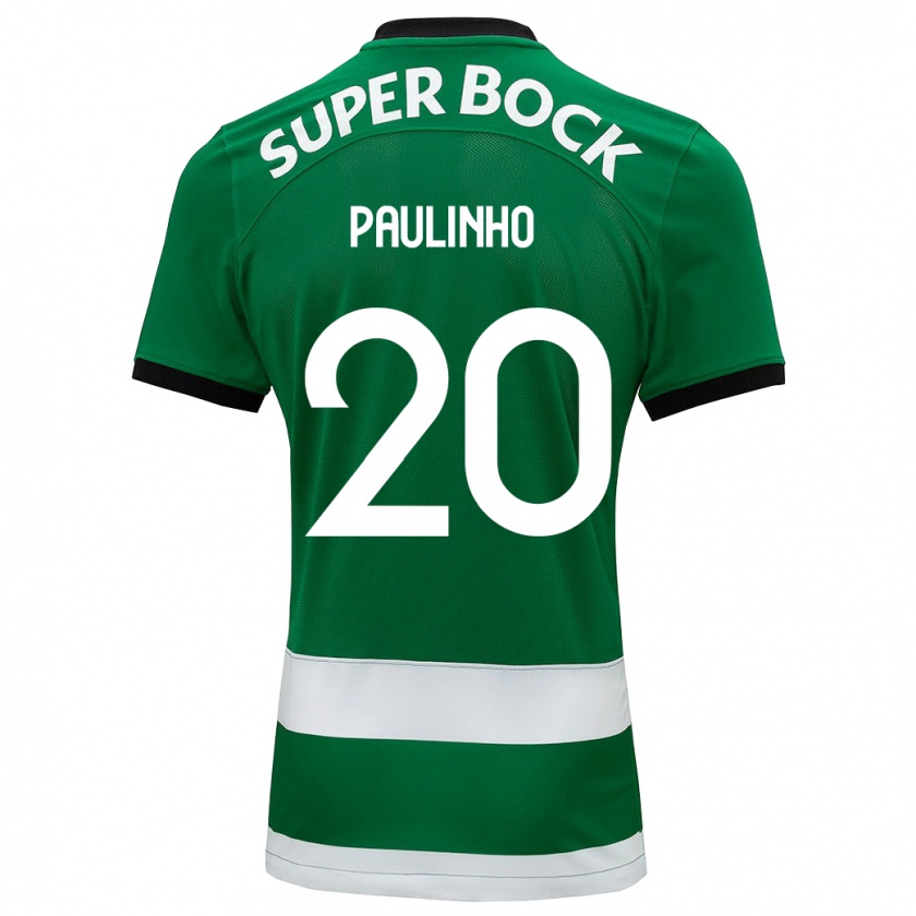 Kandiny Enfant Maillot Paulinho #20 Vert Tenues Domicile 2023/24 T-Shirt