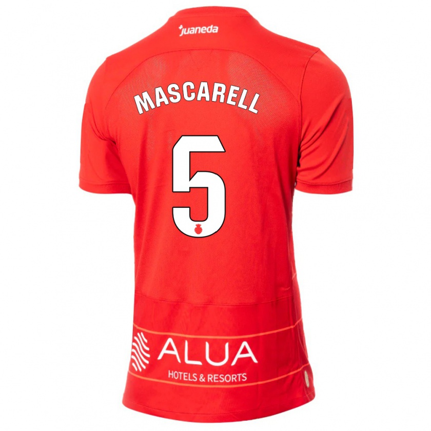 Kandiny Enfant Maillot Omar Mascarell #5 Rouge Tenues Domicile 2023/24 T-Shirt