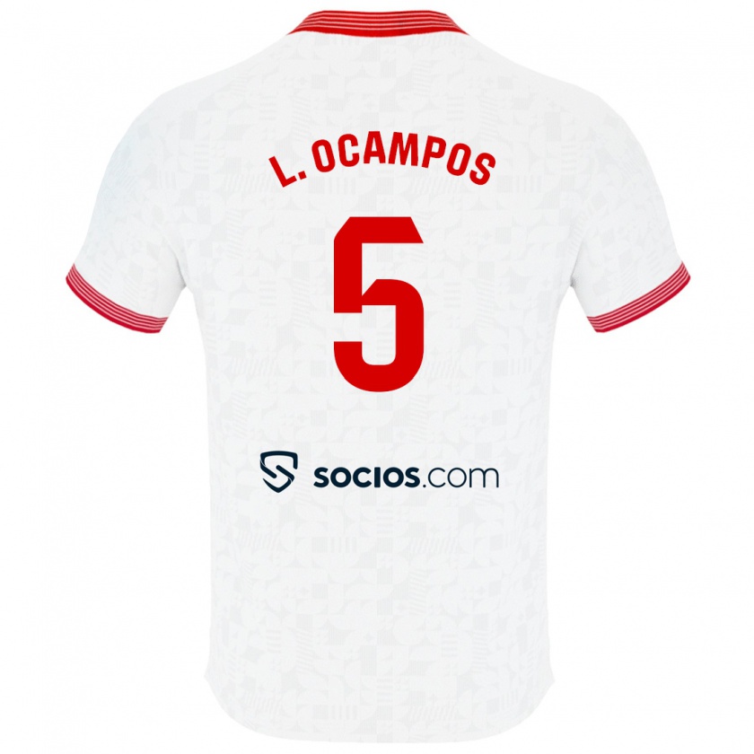 Kandiny Enfant Maillot Lucas Ocampos #5 Blanc Tenues Domicile 2023/24 T-Shirt