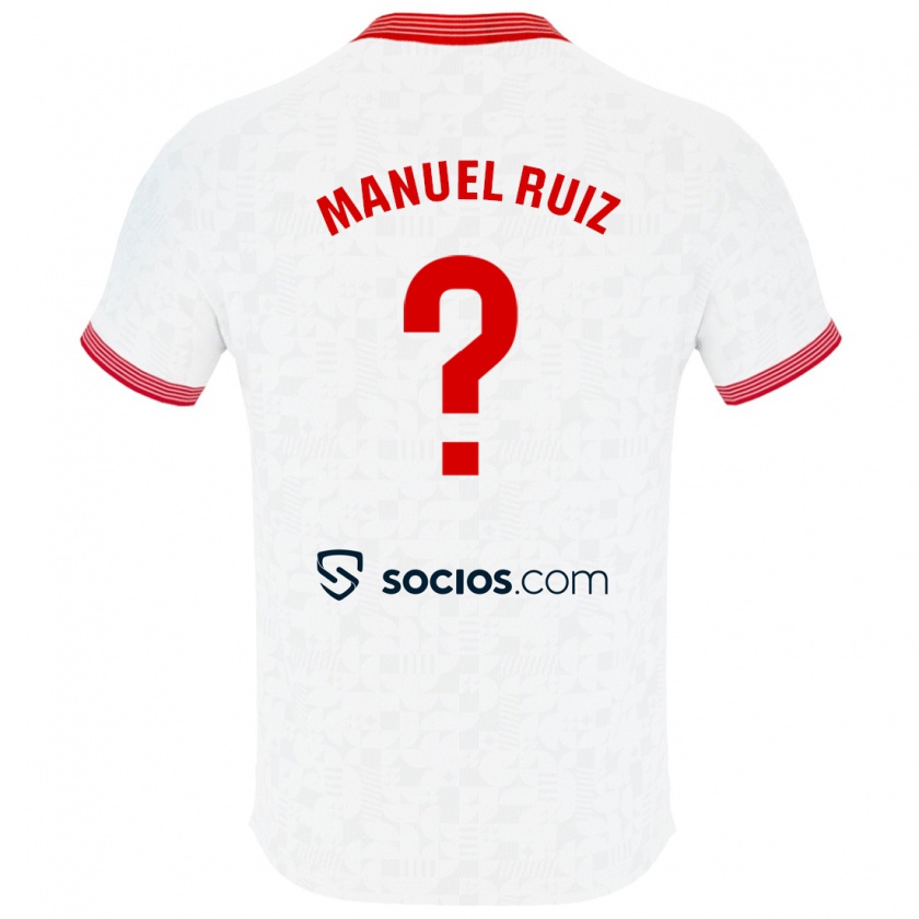 Kandiny Enfant Maillot José Manuel Ruiz #0 Blanc Tenues Domicile 2023/24 T-Shirt