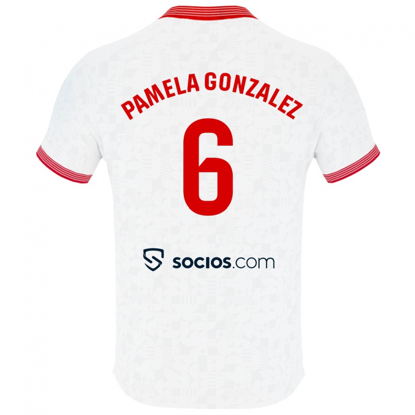 Kandiny Enfant Maillot Cinthia Pamela González Medina #6 Blanc Tenues Domicile 2023/24 T-Shirt