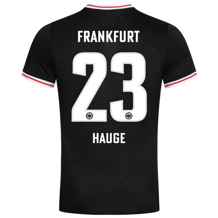 Kandiny Enfant Maillot Jens Petter Hauge #23 Noir Tenues Extérieur 2023/24 T-Shirt
