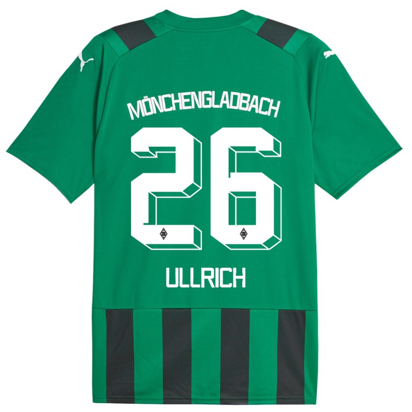 Kandiny Enfant Maillot Lukas Ullrich #26 Vert Noir Tenues Extérieur 2023/24 T-Shirt