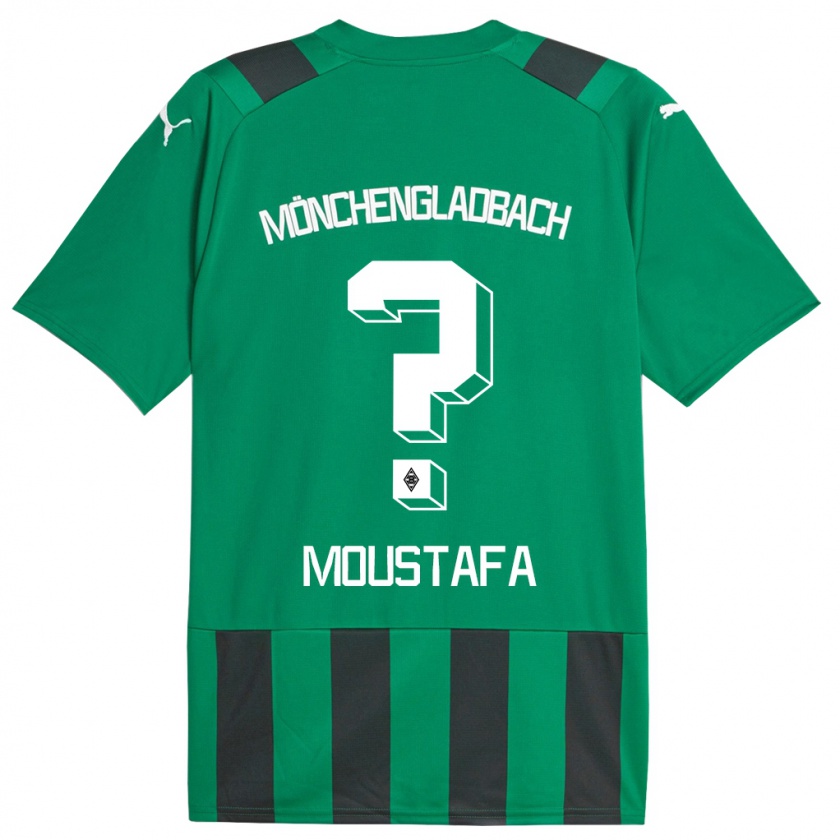 Kandiny Enfant Maillot Seif Ashraf Moustafa #0 Vert Noir Tenues Extérieur 2023/24 T-Shirt