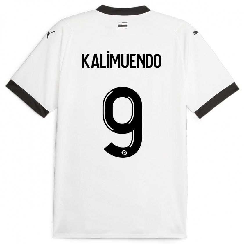 Kandiny Enfant Maillot Arnaud Kalimuendo #9 Blanc Tenues Extérieur 2023/24 T-Shirt