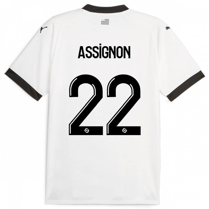 Kandiny Enfant Maillot Lorenz Assignon #22 Blanc Tenues Extérieur 2023/24 T-Shirt