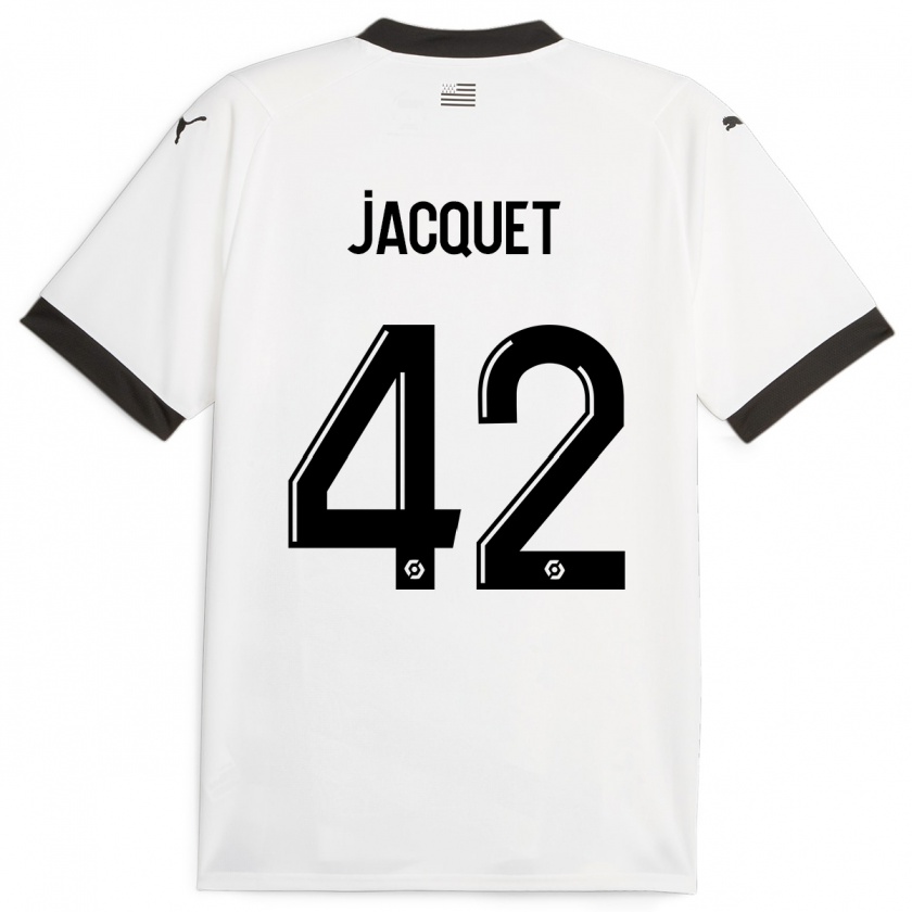 Kandiny Enfant Maillot Jérémy Jacquet #42 Blanc Tenues Extérieur 2023/24 T-Shirt