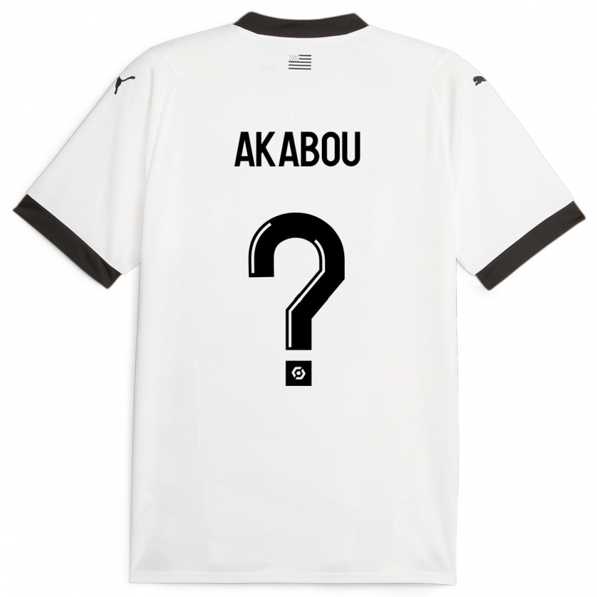 Kandiny Enfant Maillot Ayoube Akabou #0 Blanc Tenues Extérieur 2023/24 T-Shirt