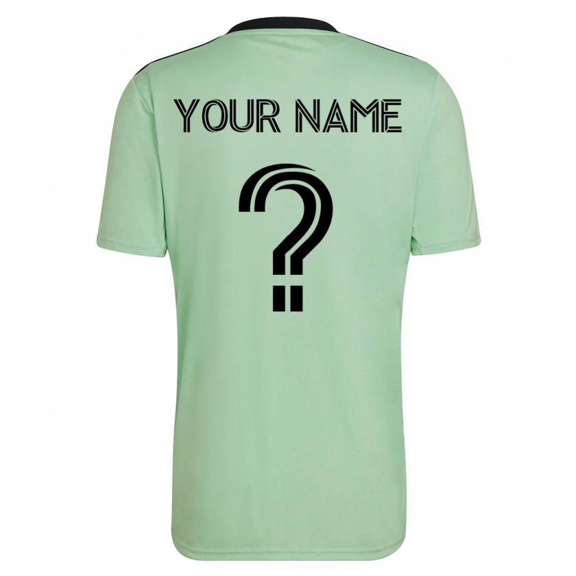 Kandiny Enfant Maillot Votre Nom #0 Vert Clair Tenues Extérieur 2023/24 T-Shirt
