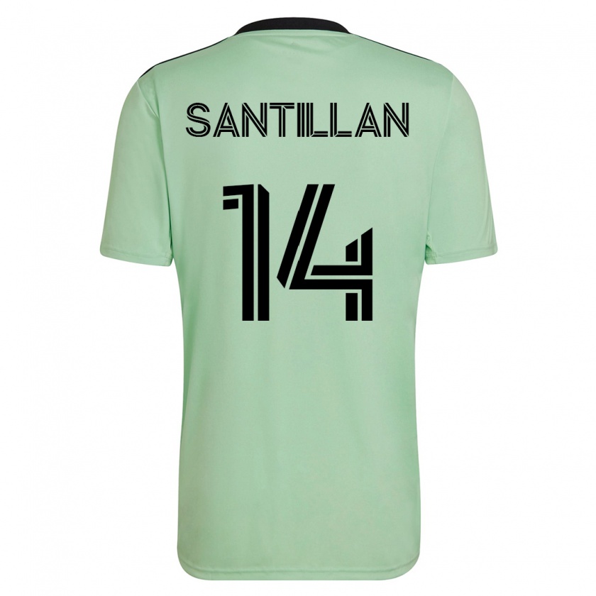 Kandiny Enfant Maillot Jonathan Santillan #14 Vert Clair Tenues Extérieur 2023/24 T-Shirt