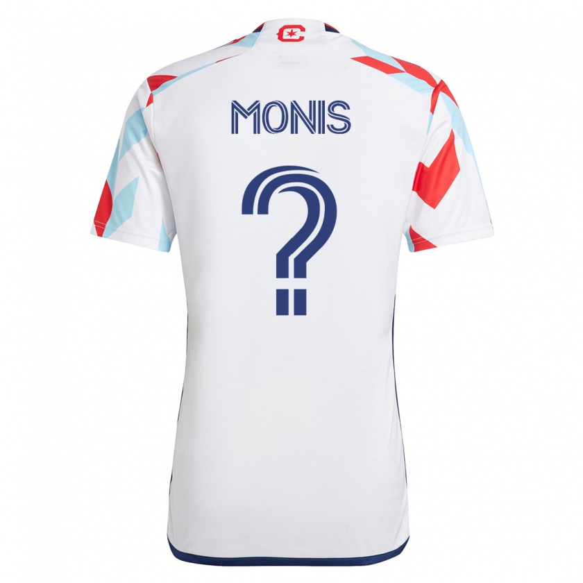 Kandiny Enfant Maillot Alex Monis #0 Blanc Bleu Tenues Extérieur 2023/24 T-Shirt