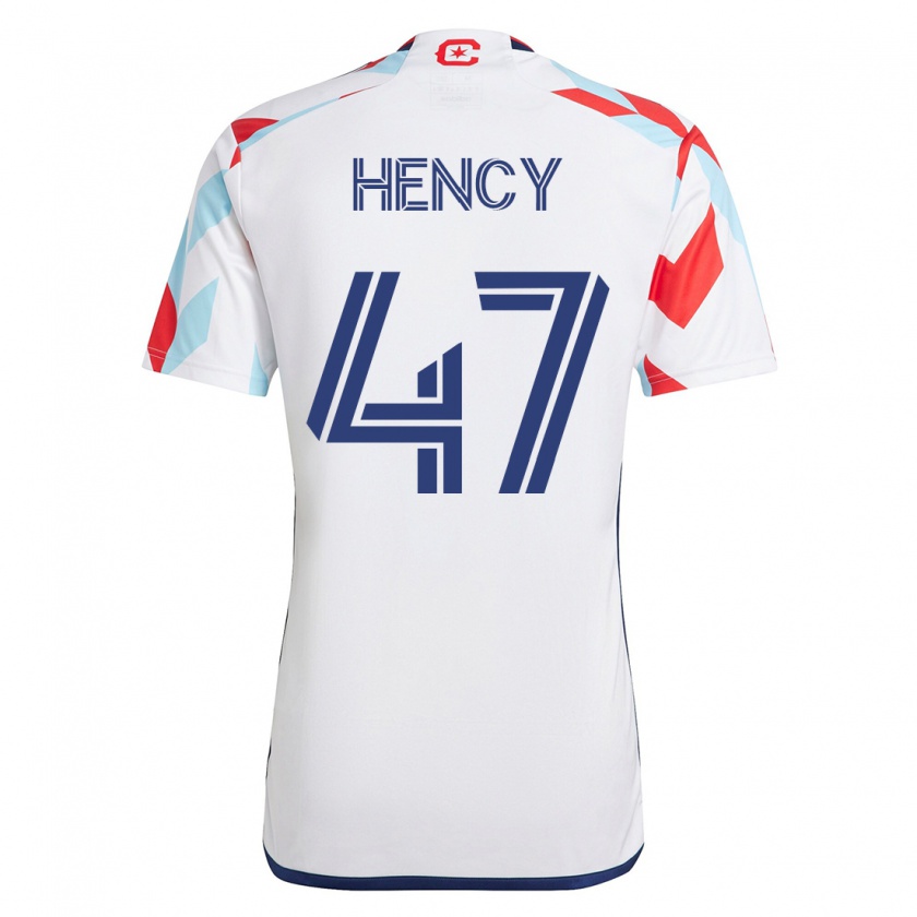 Kandiny Enfant Maillot Billy Hency #47 Blanc Bleu Tenues Extérieur 2023/24 T-Shirt