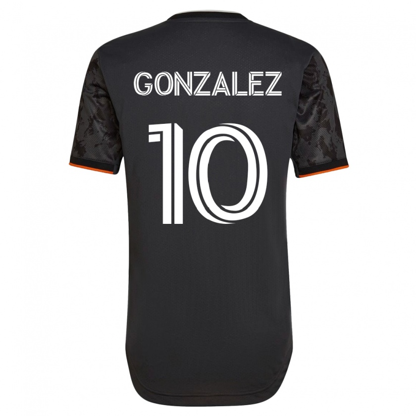Kandiny Enfant Maillot Yair González #10 Noir Tenues Extérieur 2023/24 T-Shirt