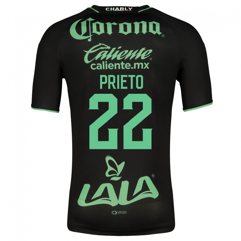 Kandiny Enfant Maillot Ronaldo Prieto #22 Noir Tenues Extérieur 2023/24 T-Shirt