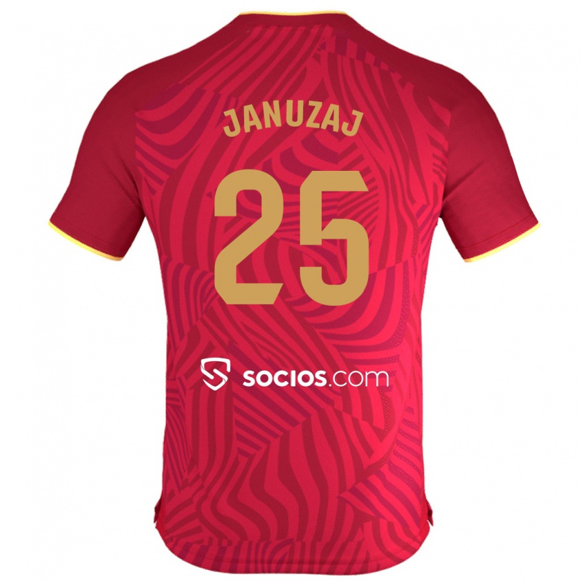 Kandiny Enfant Maillot Adnan Januzaj #25 Rouge Tenues Extérieur 2023/24 T-Shirt