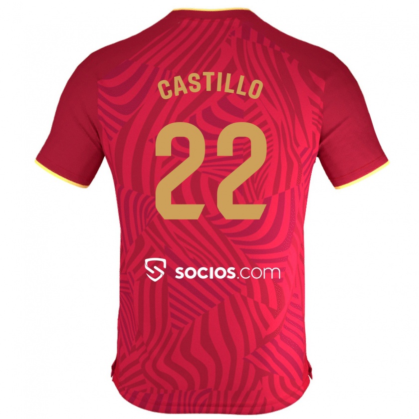 Kandiny Enfant Maillot José Castillo #22 Rouge Tenues Extérieur 2023/24 T-Shirt