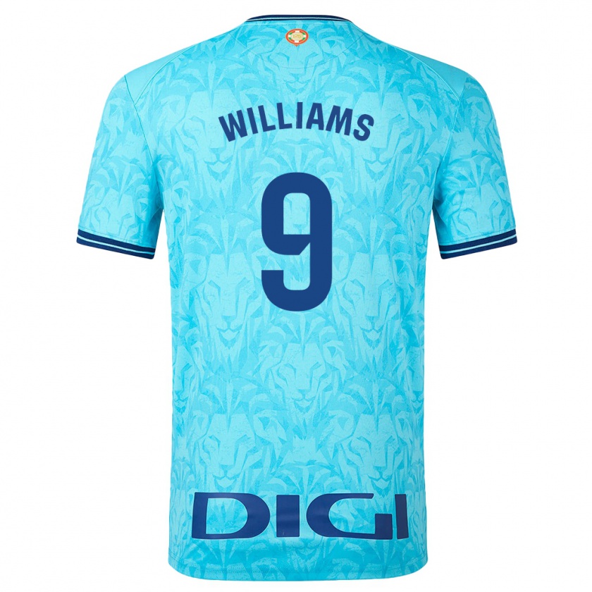 Kandiny Enfant Maillot Iñaki Williams #9 Bleu Ciel Tenues Extérieur 2023/24 T-Shirt