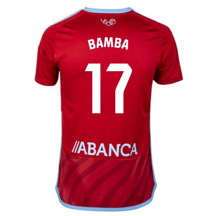 Kandiny Enfant Maillot Jonathan Bamba #17 Rouge Tenues Extérieur 2023/24 T-Shirt
