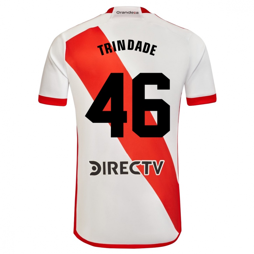 Kandiny Homme Maillot Gonzalo Trindade #46 Blanc Rouge Tenues Domicile 2023/24 T-Shirt