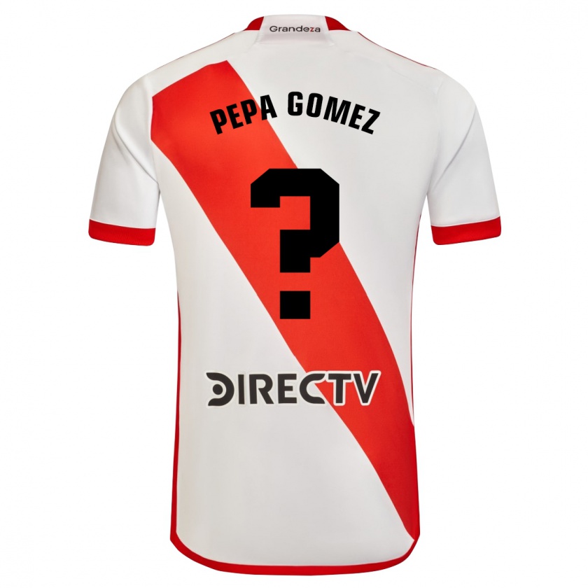 Kandiny Homme Maillot Romina Celeste Gómez #0 Blanc Rouge Tenues Domicile 2023/24 T-Shirt