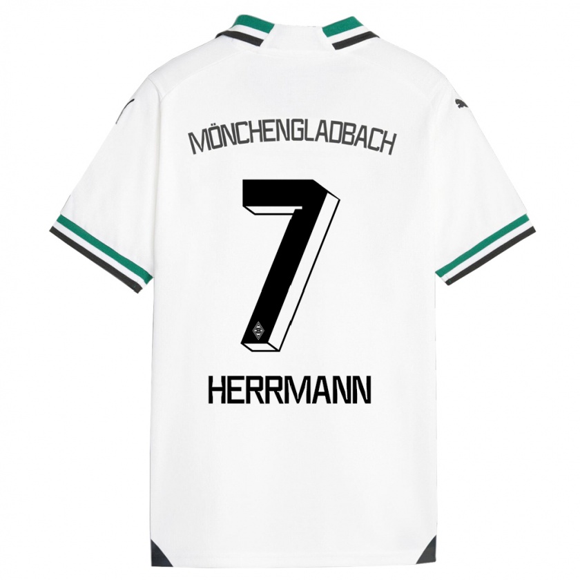 Kandiny Homme Maillot Patrick Herrmann #7 Blanc Vert Tenues Domicile 2023/24 T-Shirt