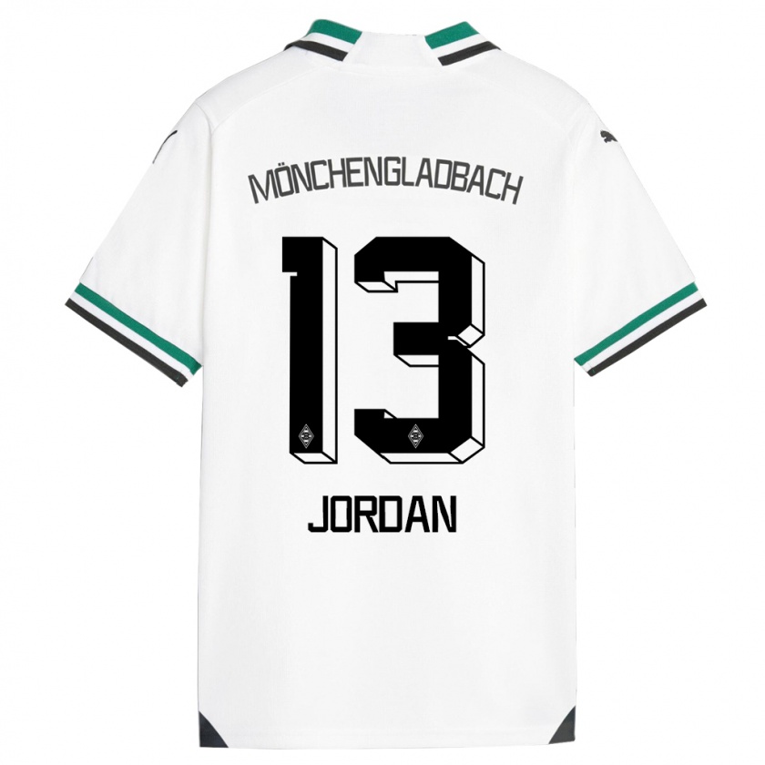 Kandiny Homme Maillot Jordan #13 Blanc Vert Tenues Domicile 2023/24 T-Shirt