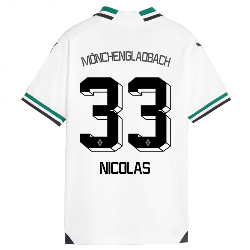 Kandiny Homme Maillot Moritz Nicolas #33 Blanc Vert Tenues Domicile 2023/24 T-Shirt