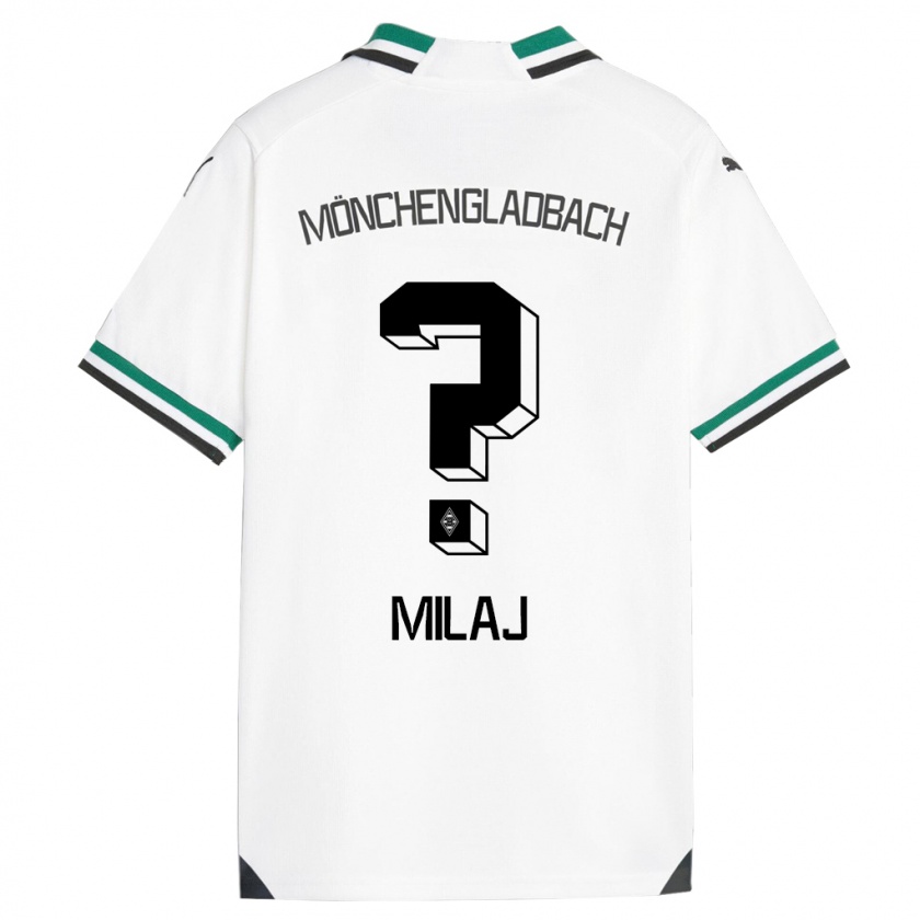 Kandiny Homme Maillot Adonis Milaj #0 Blanc Vert Tenues Domicile 2023/24 T-Shirt