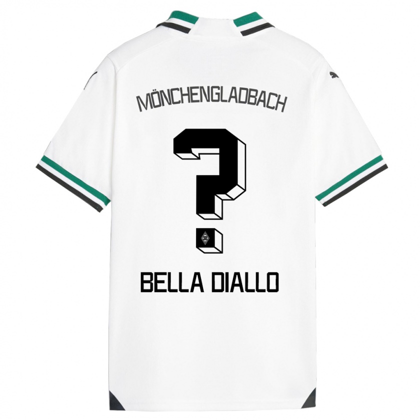 Kandiny Homme Maillot Oumar Bella Diallo #0 Blanc Vert Tenues Domicile 2023/24 T-Shirt