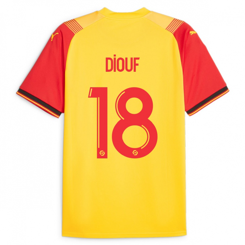 Kandiny Homme Maillot Andy Diouf #18 Jaune Tenues Domicile 2023/24 T-Shirt