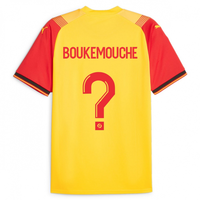 Kandiny Homme Maillot Amine Boukemouche #0 Jaune Tenues Domicile 2023/24 T-Shirt