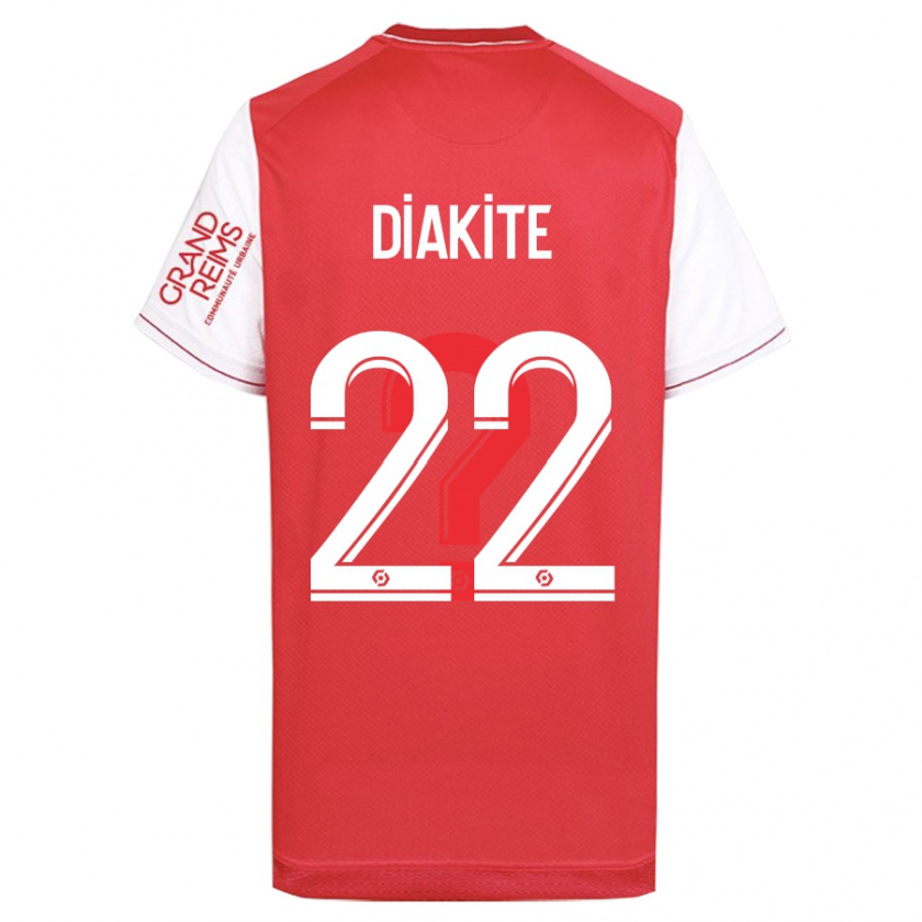 Kandiny Homme Maillot Oumar Diakité #22 Rouge Tenues Domicile 2023/24 T-Shirt