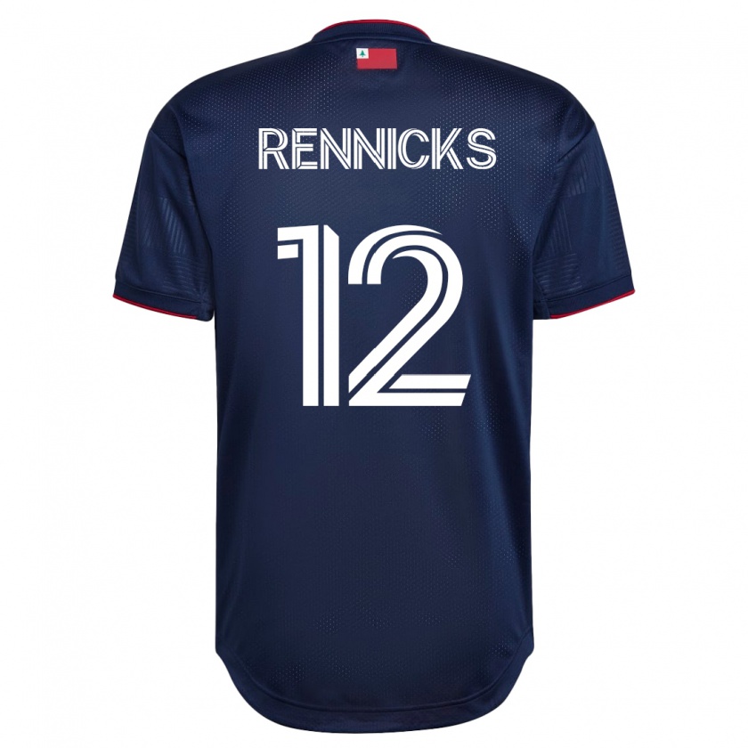 Kandiny Homme Maillot Justin Rennicks #12 Marin Tenues Domicile 2023/24 T-Shirt