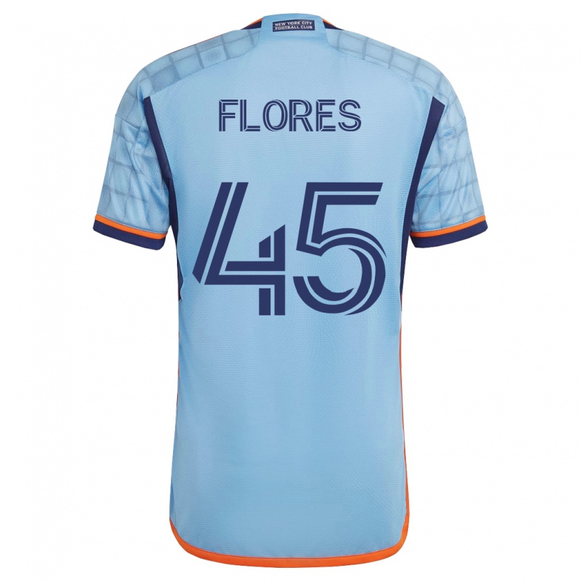 Kandiny Homme Maillot Brian Flores #45 Bleu Tenues Domicile 2023/24 T-Shirt