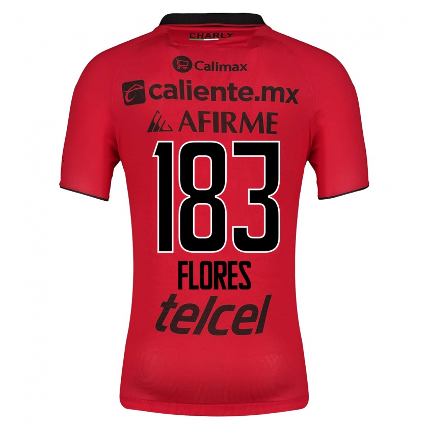 Kandiny Homme Maillot Abraham Flores #183 Rouge Tenues Domicile 2023/24 T-Shirt