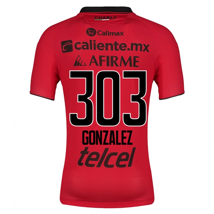 Kandiny Homme Maillot Osmar González #303 Rouge Tenues Domicile 2023/24 T-Shirt