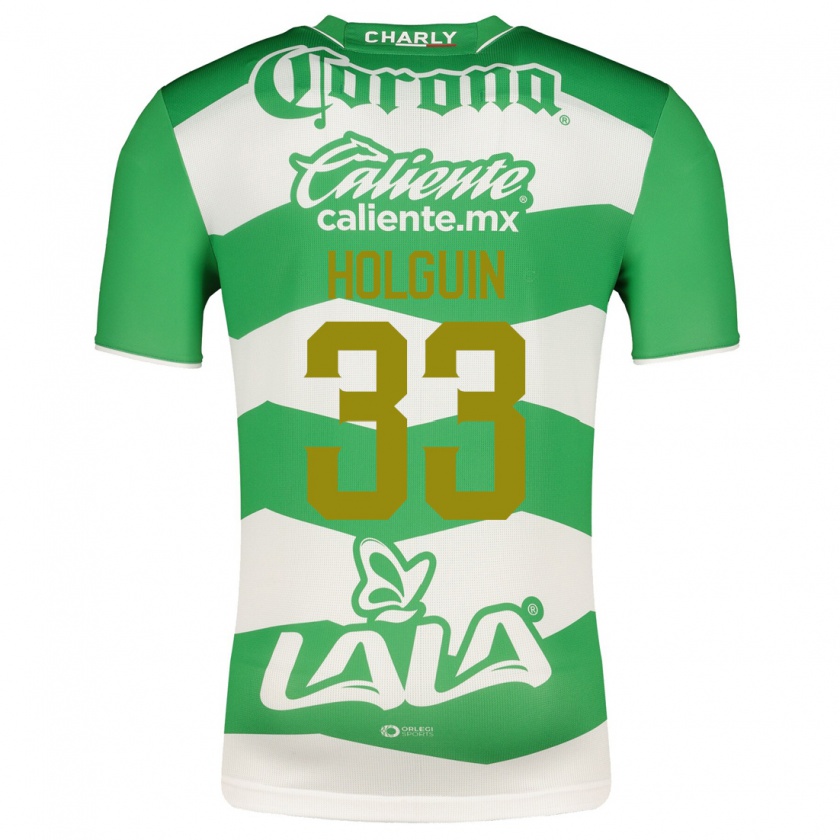 Kandiny Homme Maillot Héctor Holguín #33 Vert Tenues Domicile 2023/24 T-Shirt