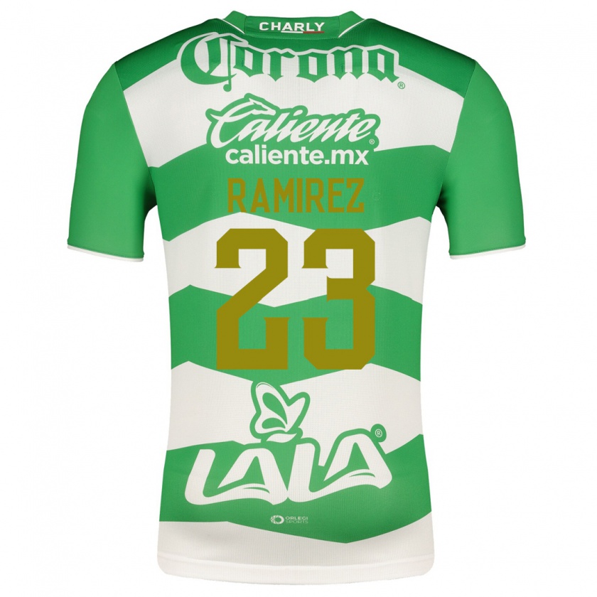 Kandiny Homme Maillot Alexxandra Ramírez #23 Vert Tenues Domicile 2023/24 T-Shirt